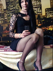 Staggering tranny chick is playing alone